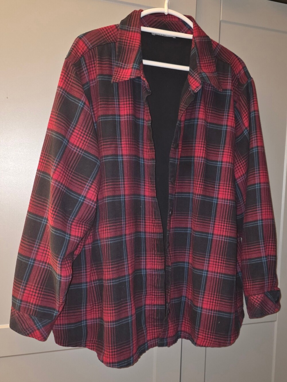 Lee Riders Womens Fleeced-lined Plaid Flannel Shirt 3x/ Blue Red Black